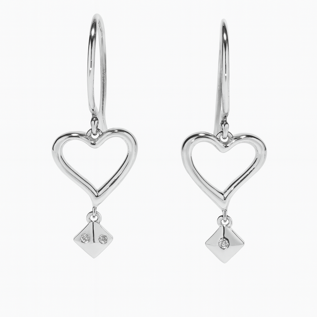 EARRINGS DROP_SHEPHERDS HEARTBEATING DIAMONDS_925 SILVER_DIA