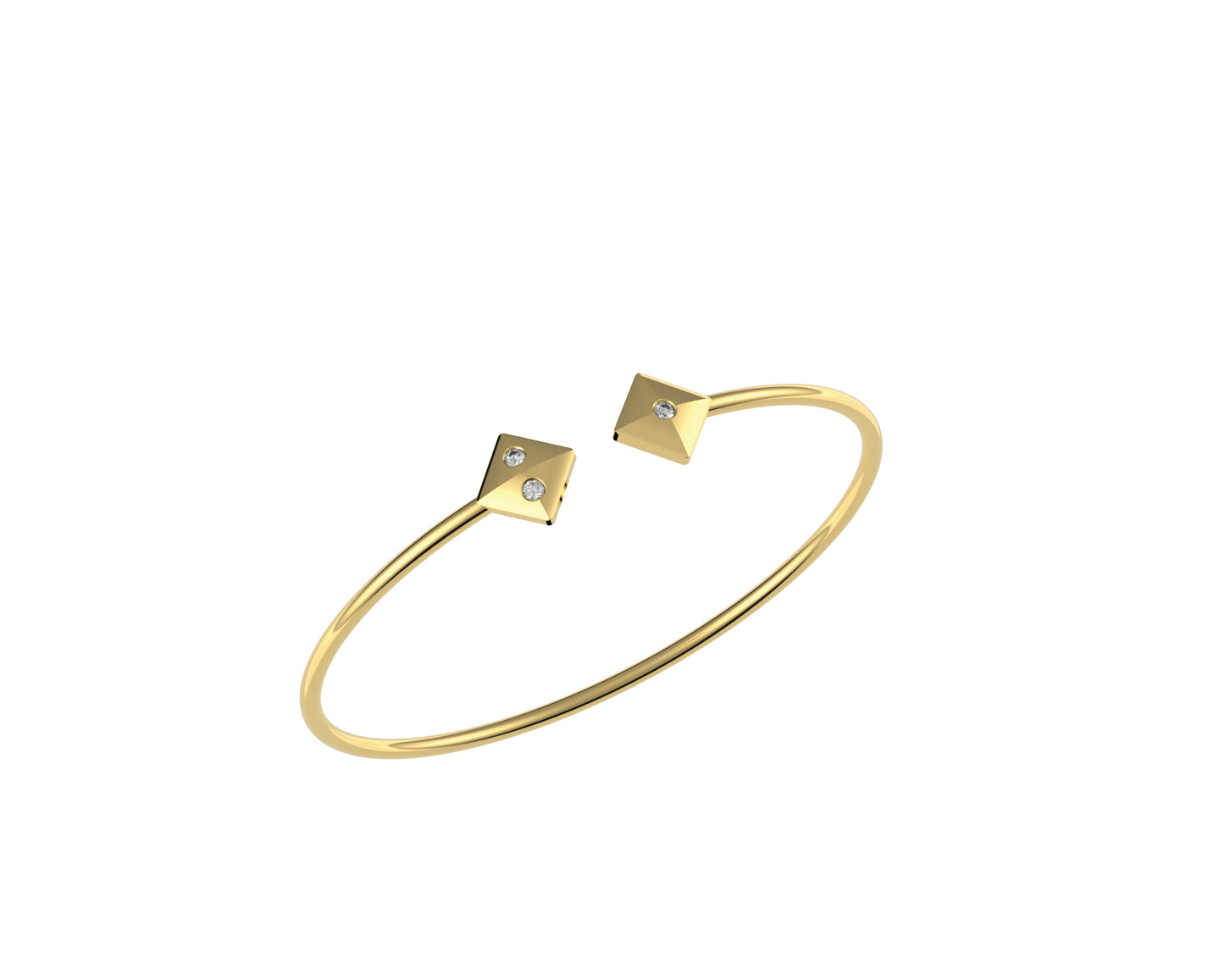 BANGLE_COME TOGETHER_10k YELLOW GOLD & 3x DIA