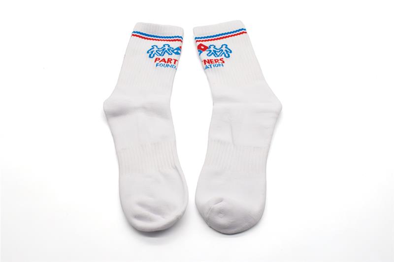 Domino's Partners Tall Crew Socks - White