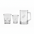 Domino's Clear Glassware Trio with Etched Logo