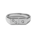 Kicking Goals Signet Ring — 925 Sterling Silver with Cubic Zirconias