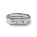 Kicking Goals Signet Ring — 925 Sterling Silver with Diamonds