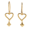 Domino's Drop Tile Earrings — 10k Yellow Gold with Diamonds