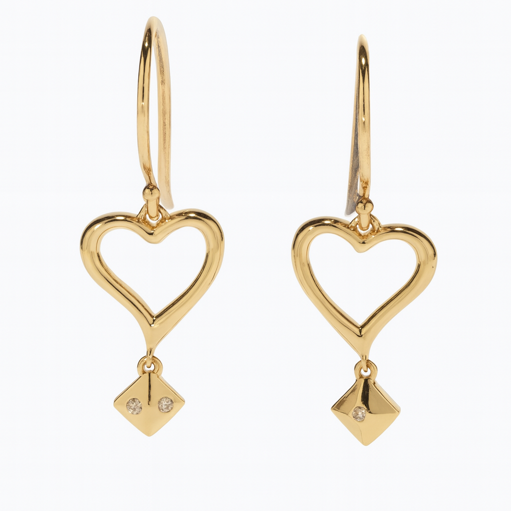 EARRINGS DROP_SHEPHERDS HEARTBEATING DIAMONDS_10k YG_DIA
