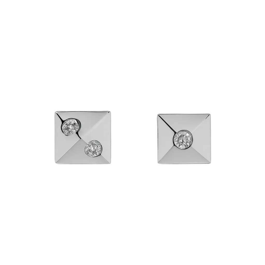 Domino's  Come Together Stud Earrings — 925 Sterling Silver with Diamonds