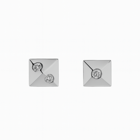 EARRINGS STUD_WE COME TOGETHER WITH DIAMONDS_ 925 SILVER_DIA