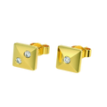 Domino's  Come Together Stud Earrings — 10k Yellow Gold with Cubic Zirconias