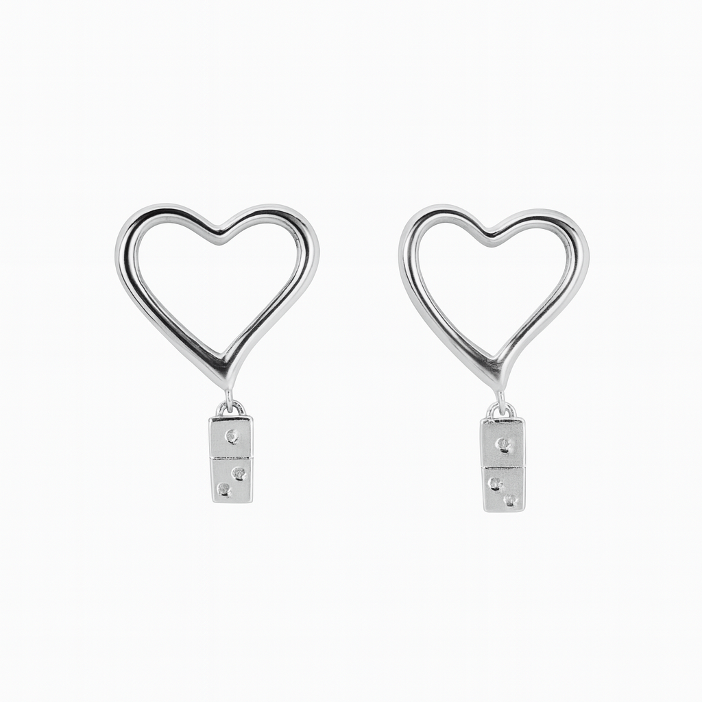 MHJ EARRINGS STUD HEARTBEATS 925 SILVER