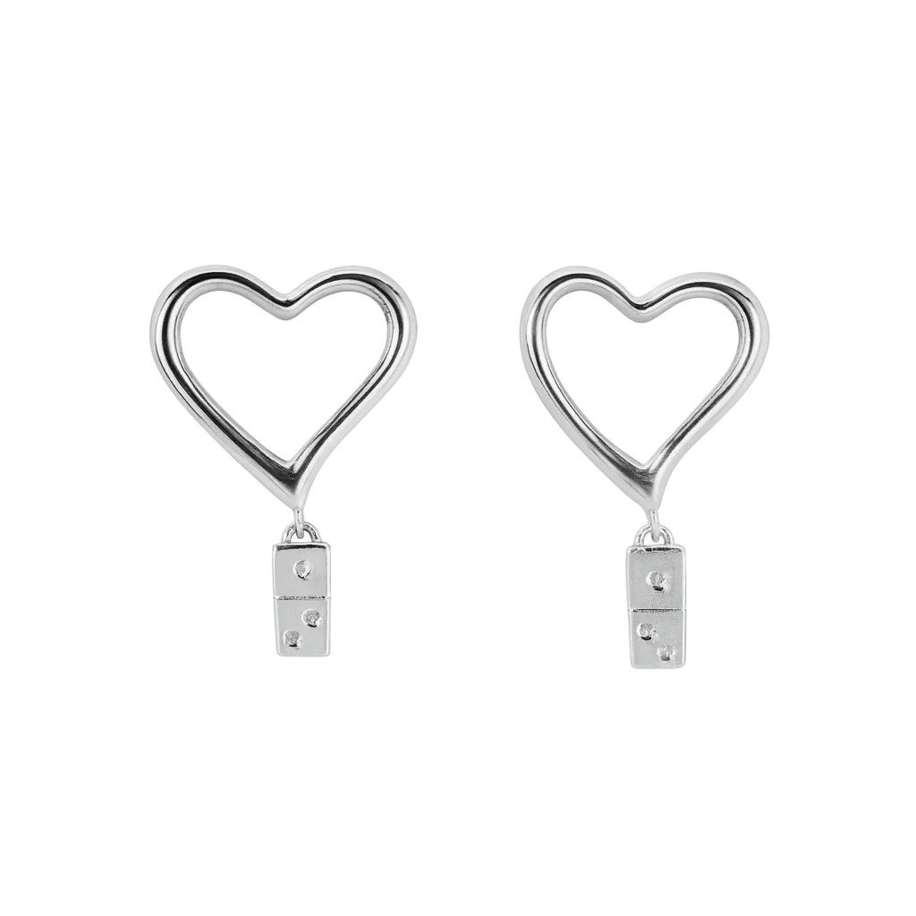 Domino's Heartbeats Stud Earings — 925 Sterling Silver