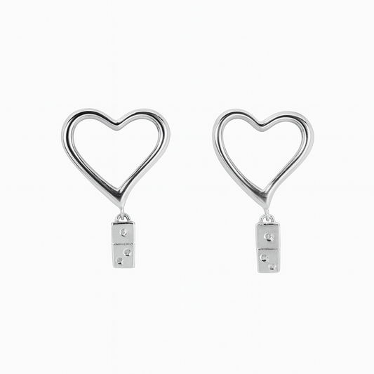 MHJ EARRINGS STUD HEARTBEATS 925 SILVER