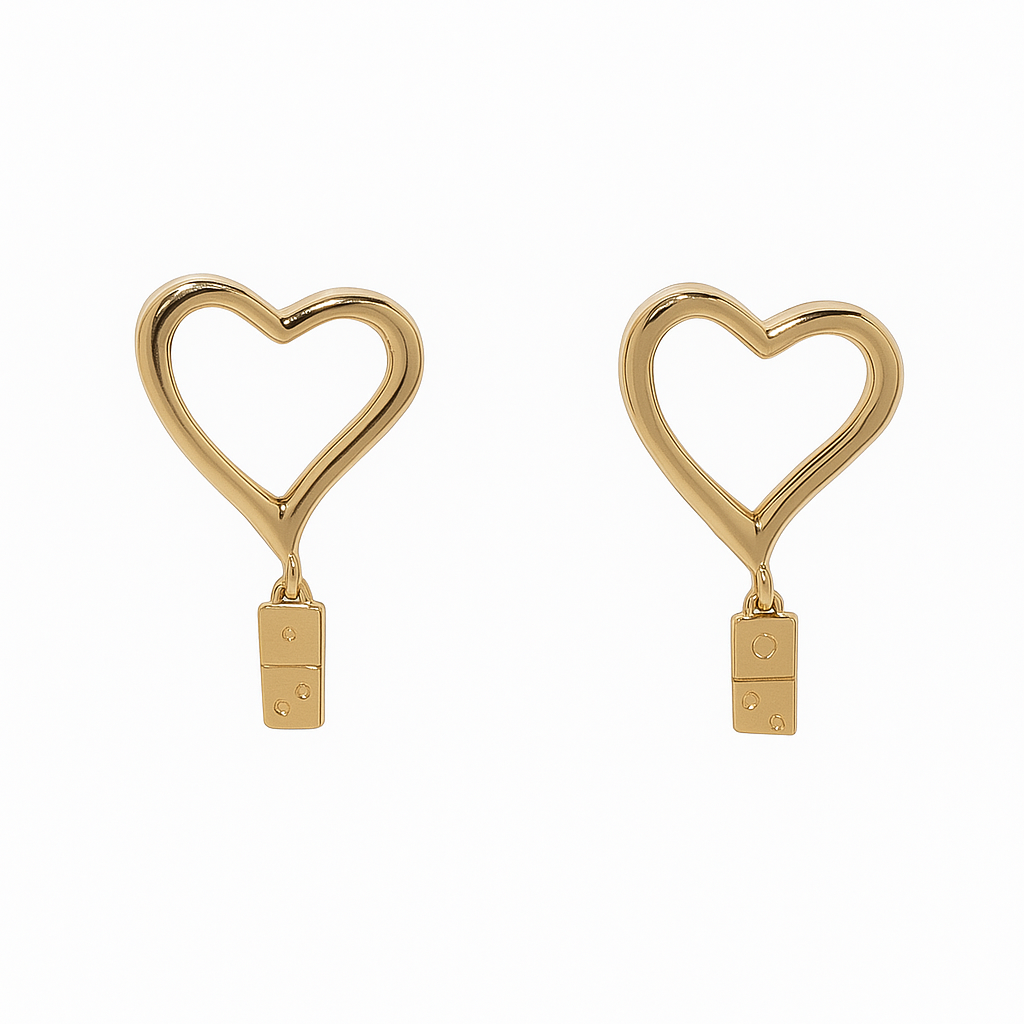 MHJ EARRINGS STUD HEARTBEATS 10k YG