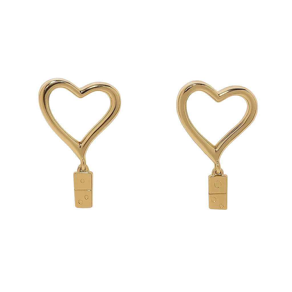 Domino's Heartbeats Stud Earings — 10k Yellow Gold