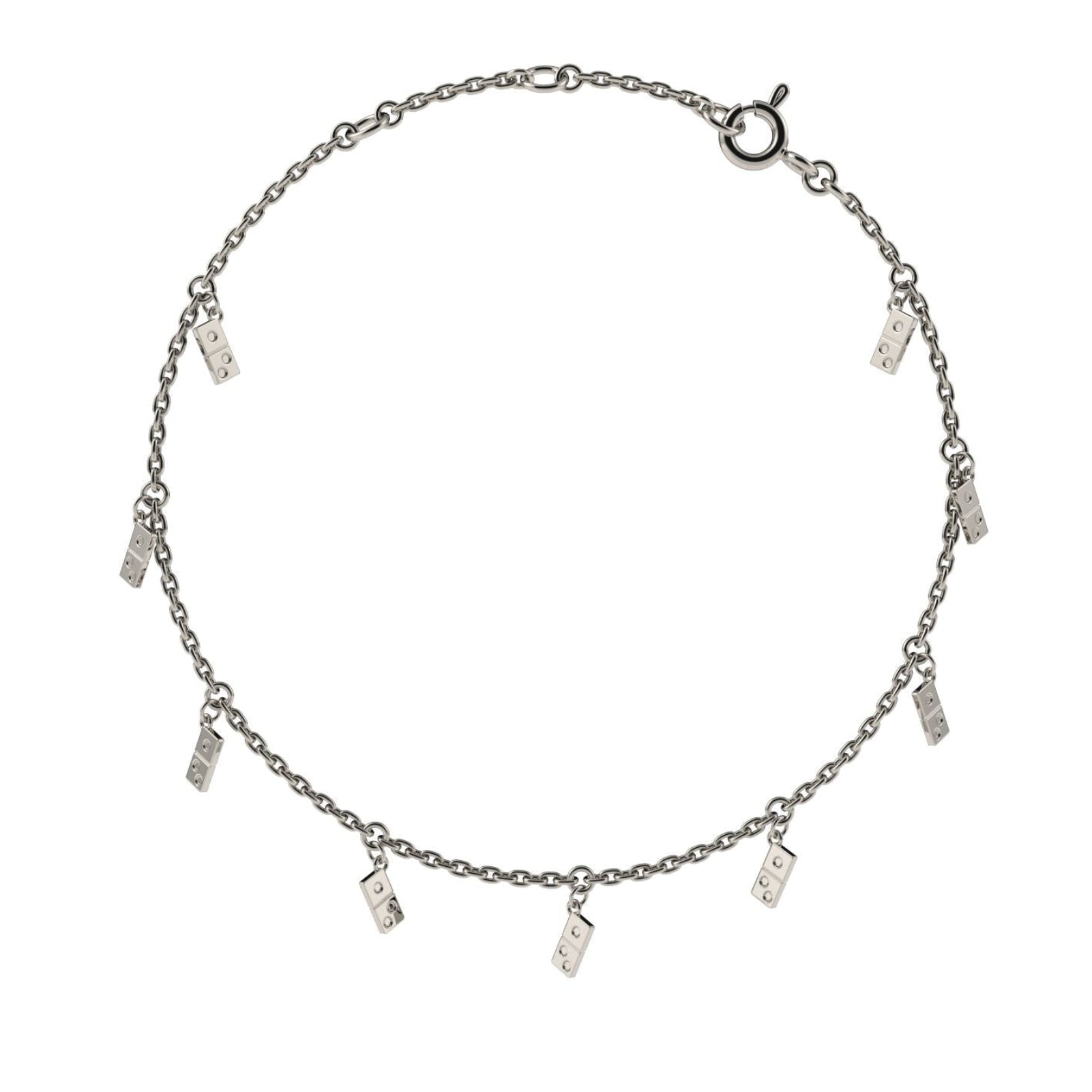 Tile Tassel Bracelet — 925 Sterling Silver