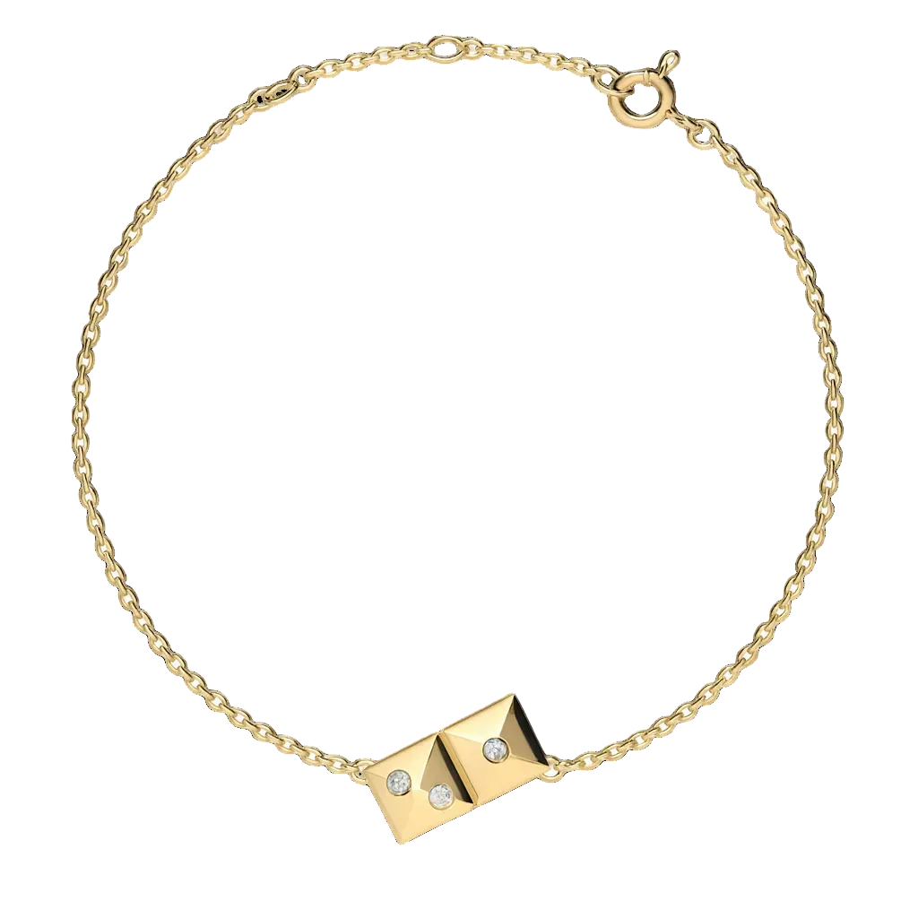 Beautiful Bracelet — 10k Yellow Gold with Cubic Zirconias