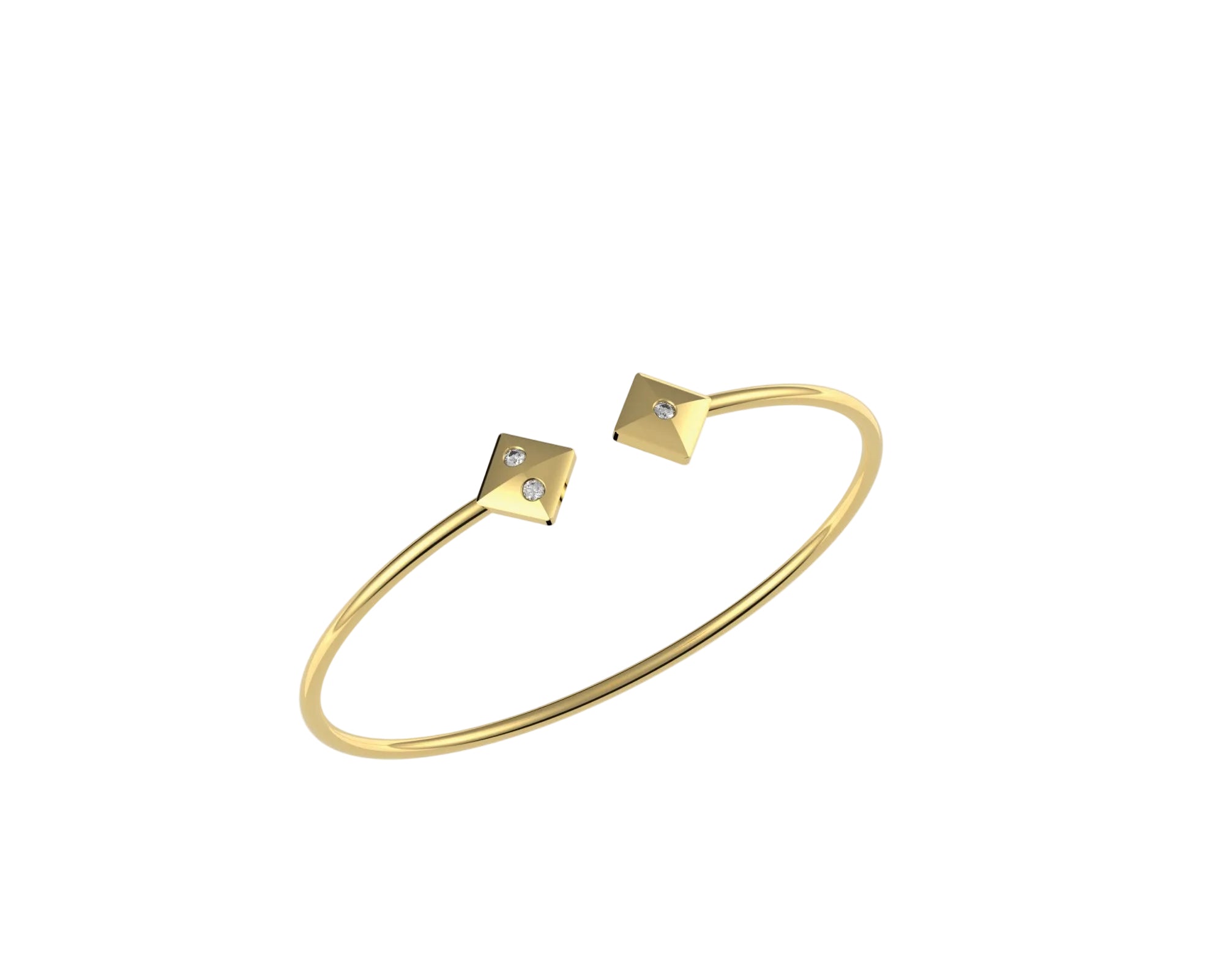 Come Together Bangle — 10k Yellow Gold with Diamonds