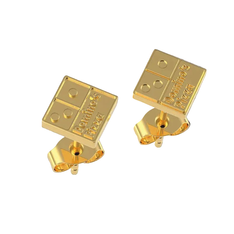 Domino's History Maker Stud Earings — 10k Yellow Gold
