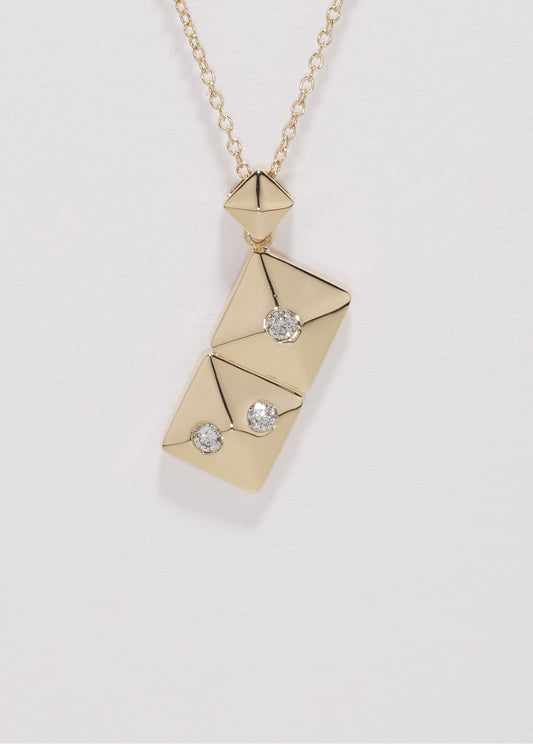 NECKLACE PENDENT ONLY_Beautiful_10k YELLOW GOLD_3x CZ