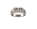 Together We Peak Signet Ring — 925 Sterling Silver with Diamond