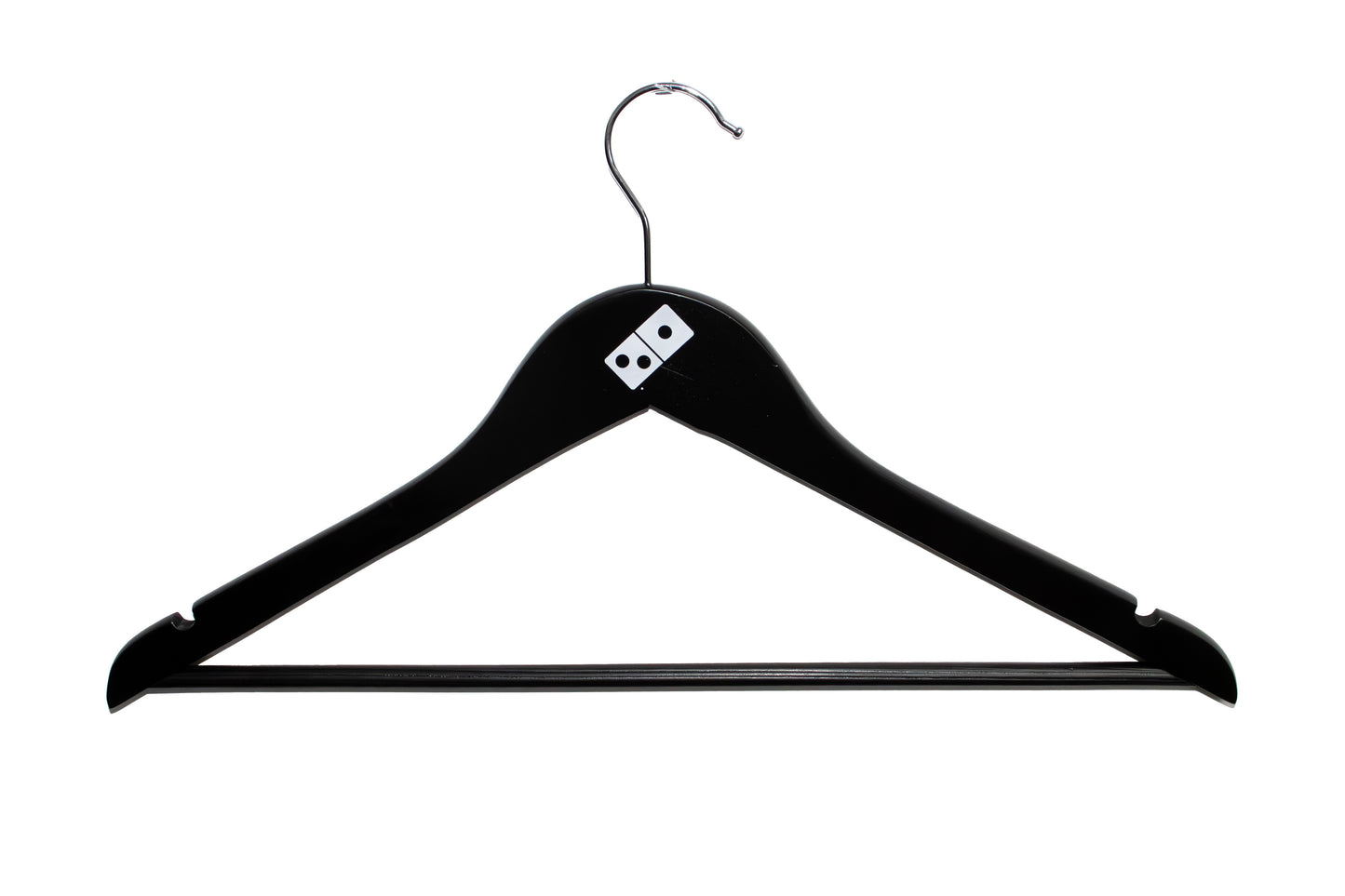 Clothes Hanger-Adults-Black-Slim-Flat-Notches
