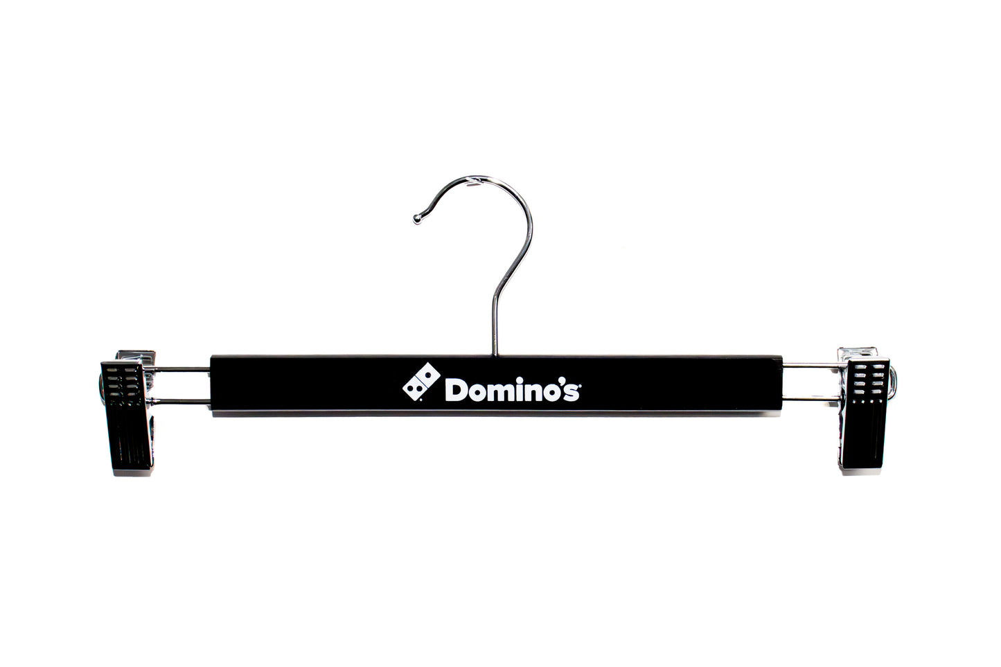 Clothes Hanger-Adults-Black-Slim-Flat-Clips at ends