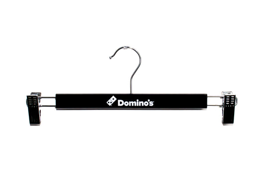 Clothes Hanger-Adults-Black-Slim-Flat-Clips at ends