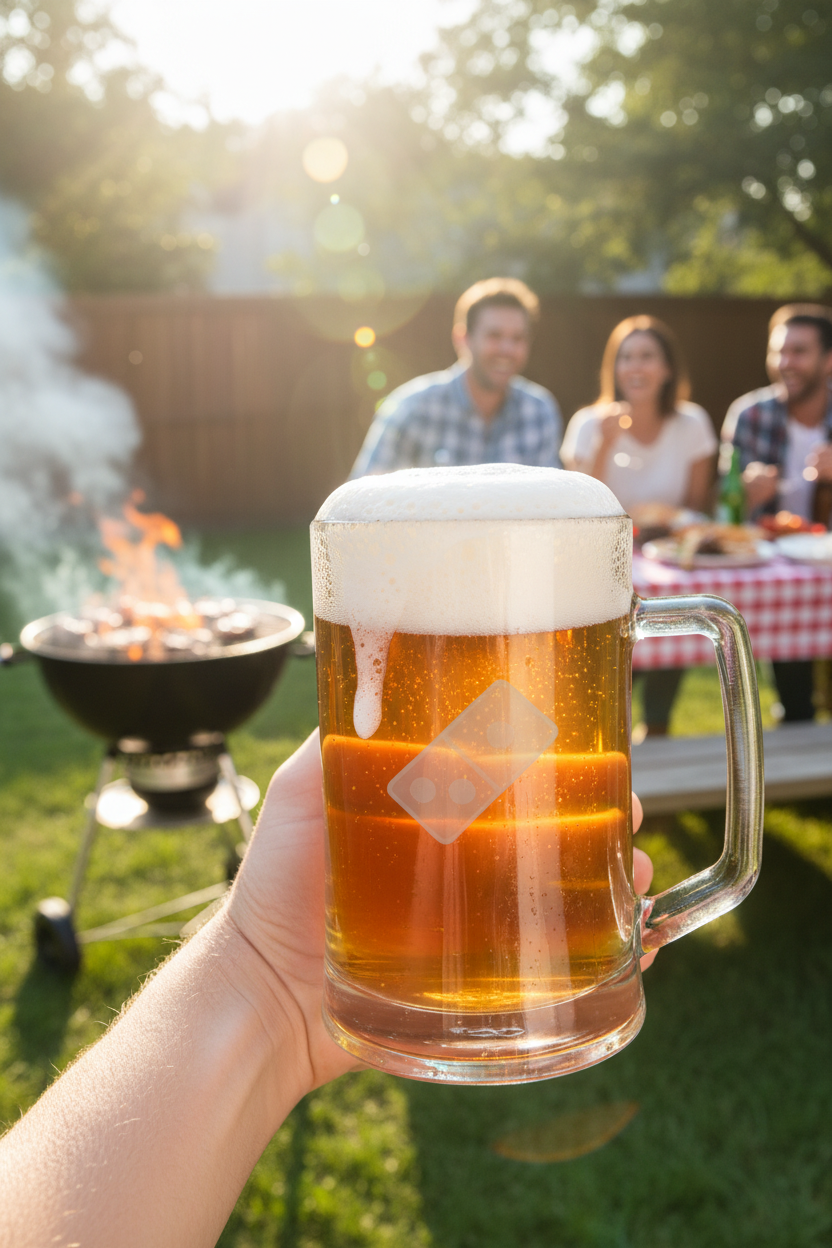 Domino's Glassware — Beer Mug 400ml, Etched
