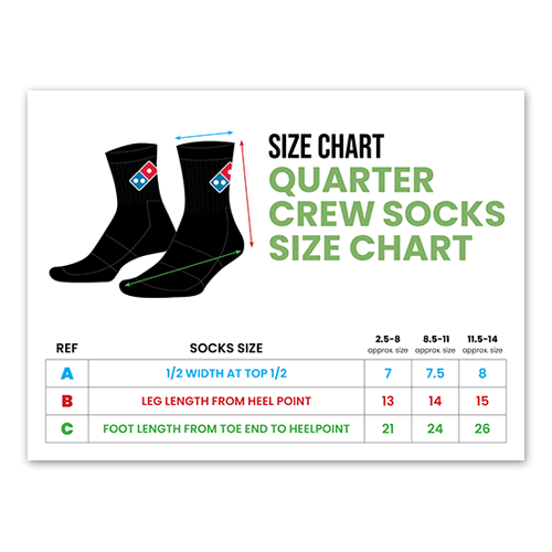 Domino's Socks - Quarter Crew