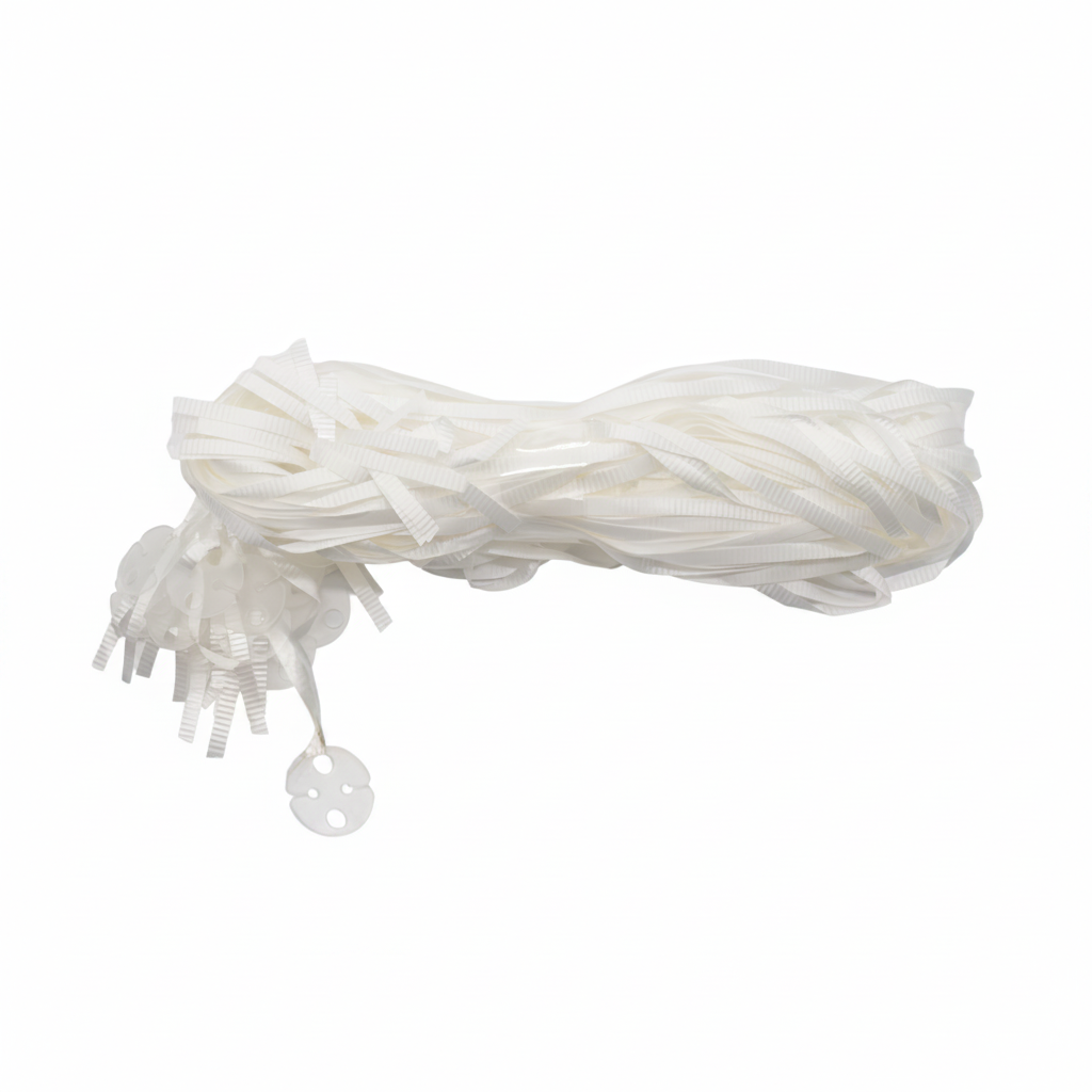White Ribbons and Clips (Pack of 50)