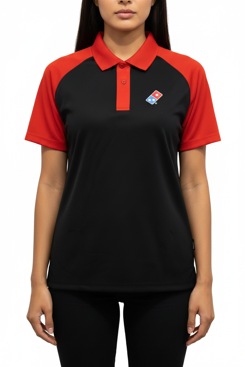 Domino's Ladies Short Sleeve Polo with Logo